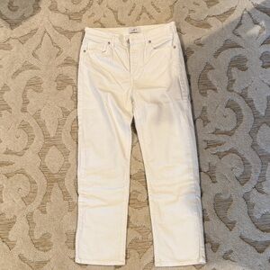 LOFT Cream Straight Leg Jeans